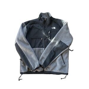 The North Face Mens Gray Black Denali Fleece Long Sleeve Full Zip Jacket Size XL